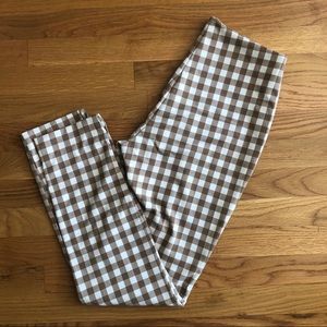 Zara Gingham Pants in Beige (XS)